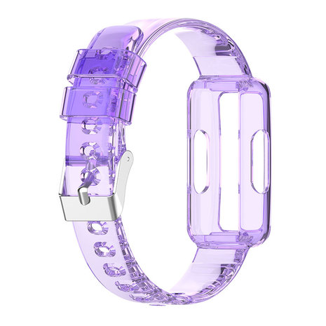 Strap-it® Strap-it Fitbit Luxe clear TPU bandje (transparant-paars) Strap-it® Strap-it Fitbit Luxe clear TPU bandje (transparant-paars)