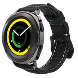 Strap-it® Samsung Gear Sport leren bandje (zwart)