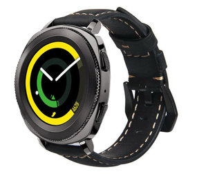 Strap-it® Samsung Gear Sport leren bandje (zwart) Strap-it® Samsung Gear Sport leren bandje (zwart)