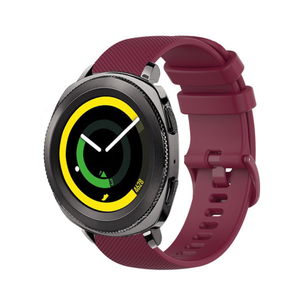 Strap-it® Strap-it Samsung Gear Sport Luxe Siliconen bandje (donkerrood)
