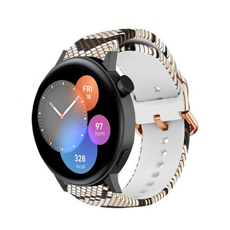 Strap-it® Strap-it Huawei Watch GT 3 42mm  Sneaky Snake siliconen bandje