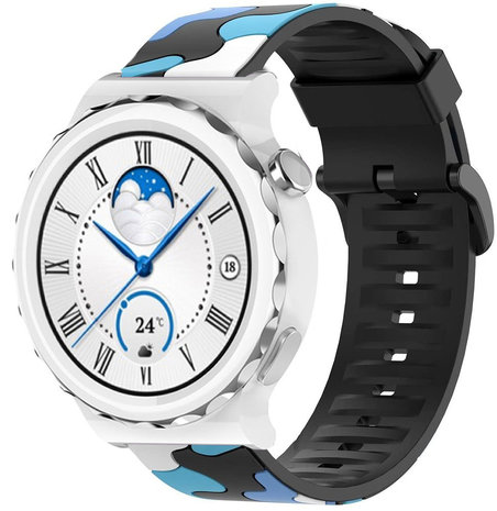 Strap-it® Strap-it Huawei Watch GT 3 Pro 43mm camouflage band (blauw) Strap-it® Strap-it Huawei Watch GT 3 Pro 43mm camouflage band (blauw)