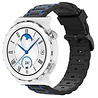 Strap-it® Strap-it Huawei Watch GT 3 Pro 43mm sport gesp band (zwart/blauw) Strap-it® Strap-it Huawei Watch GT 3 Pro 43mm sport gesp band (zwart/blauw)