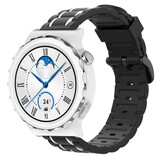 Strap-it® Huawei Watch GT 3 Pro 43mm sport gesp band (zwart/wit)