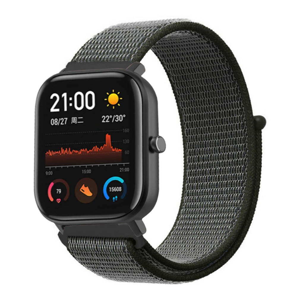 Strap-it® Strap-it Xiaomi Amazfit GTS nylon band (groen) Strap-it® Strap-it Xiaomi Amazfit GTS nylon band (groen)