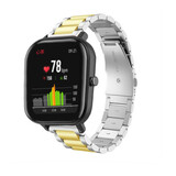 Strap-it® Xiaomi Amazfit GTS stalen band (zilver/goud)