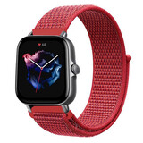 Strap-it® Amazfit GTS 3 nylon band (rood)