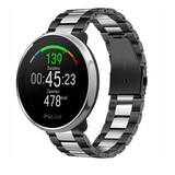 Strap-it® Polar Unite stalen band (zwart/zilver)