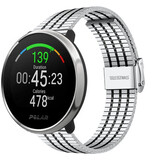 Strap-it® Polar Ignite roestvrij stalen band (zilver/zwart)