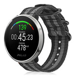 Strap-it® Polar Ignite nylon gesp band (zwart/grijs)