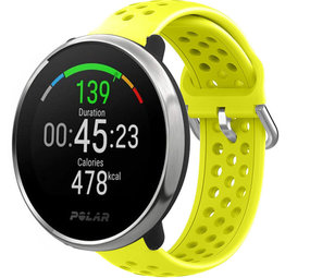 Strap-it® Polar Unite siliconen bandje met gaatjes (geel)