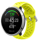 Strap-it® Polar Ignite siliconen bandje met gaatjes (geel)