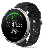 Strap-it® Polar Ignite siliconen bandje met gaatjes (zwart)