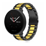 Strap-it® Polar Ignite 2 stalen band (zwart/goud)