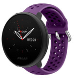 Strap-it® Polar Ignite 2 siliconen bandje met gaatjes (paars)