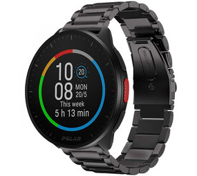 Strap-it® Polar Pacer titanium bandje (zwart)
