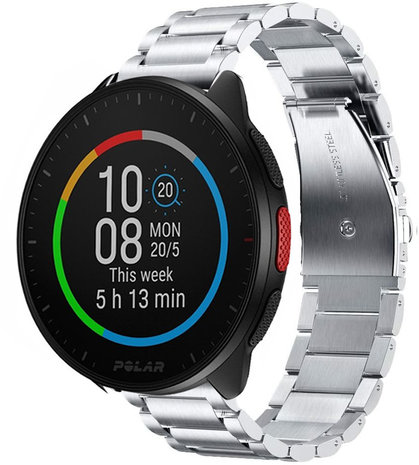 Strap-it® Strap-it Polar Pacer titanium bandje (zilver)