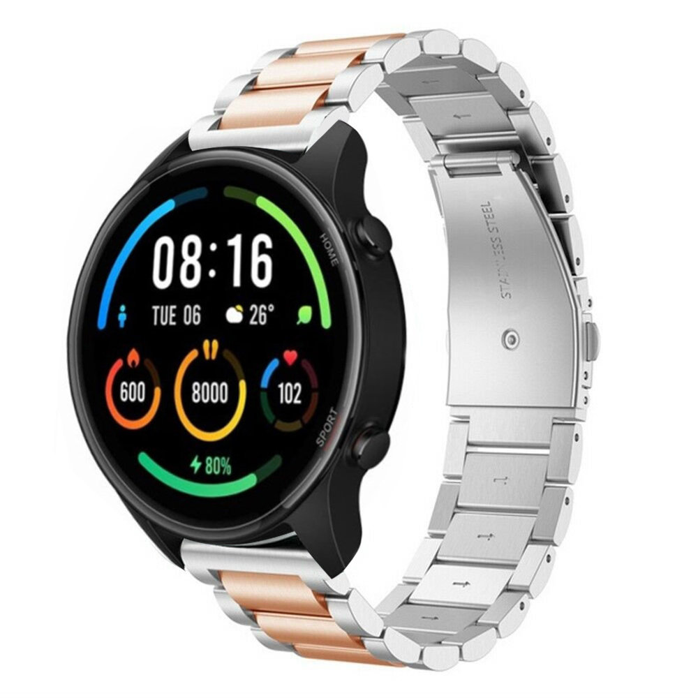 Strap-it® Strap-it Xiaomi Mi Watch stalen band (zilver/rosé goud)
