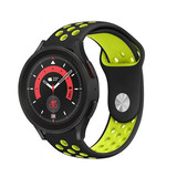 Strap-it® Samsung Galaxy Watch 5 Pro sport band (zwart/geel)