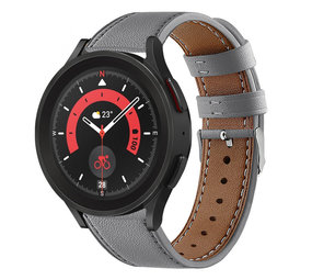 Strap-it® Samsung Galaxy Watch 5 Pro leren bandje (grijs)