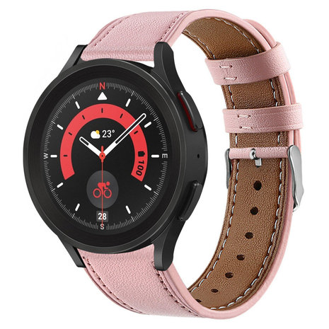Strap-it® Strap-it Samsung Galaxy Watch 5 Pro leren bandje (roze) Strap-it® Strap-it Samsung Galaxy Watch 5 Pro leren bandje (roze)