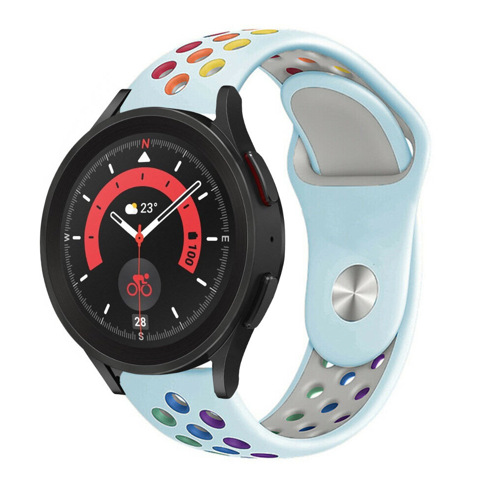 Strap-it® Strap-it Samsung Galaxy Watch 5 Pro sport band (lichtblauw/kleurrijk)
