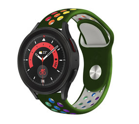 Strap-it® Samsung Galaxy Watch 5 Pro sport band (legergroen/kleurrijk) Strap-it® Samsung Galaxy Watch 5 Pro sport band (legergroen/kleurrijk)