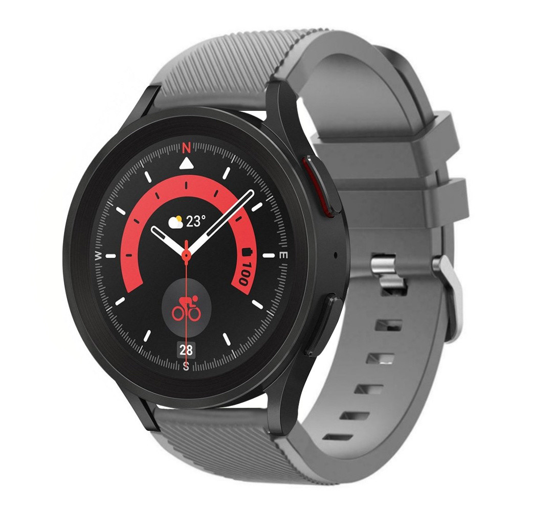 Strap-it® Strap-it Samsung Galaxy Watch 5 Pro siliconen bandje (grijs) Strap-it® Strap-it Samsung Galaxy Watch 5 Pro siliconen bandje (grijs)