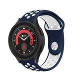 Strap-it® Samsung Galaxy Watch 5 Pro sport band (blauw/wit)