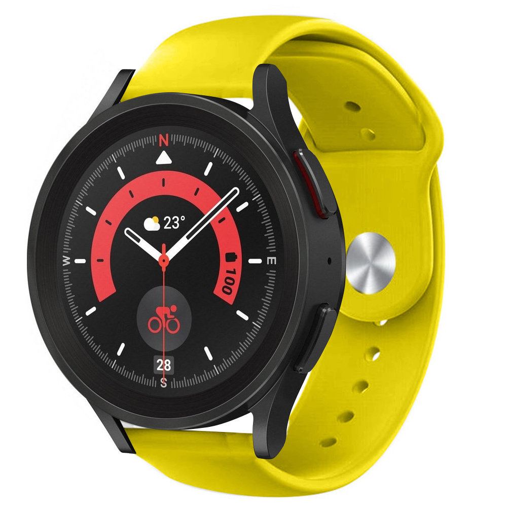 Stewart Island vriendschap Bestrating Samsung Galaxy Watch 5 Pro sport band (geel) - Smartwatchbanden.nl