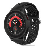 Strap-it® Samsung Galaxy Watch 5 Pro siliconen bandje met gaatjes (zwart)