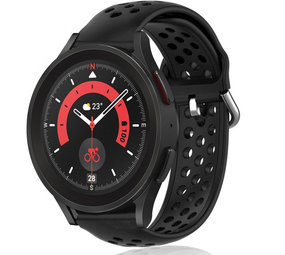 Strap-it® Samsung Galaxy Watch 5 Pro siliconen bandje met gaatjes (zwart)