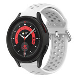 Strap-it® Samsung Galaxy Watch 5 Pro siliconen bandje met gaatjes (wit)
