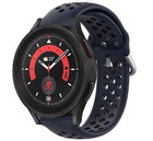 Strap-it® Strap-it Samsung Galaxy Watch 5 Pro siliconen bandje met gaatjes (donkerblauw)