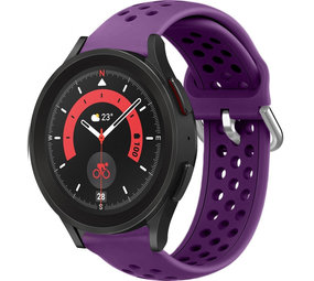 Strap-it® Samsung Galaxy Watch 5 Pro siliconen bandje met gaatjes (paars)