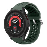 Strap-it® Samsung Galaxy Watch 5 Pro siliconen bandje met gaatjes (legergroen)