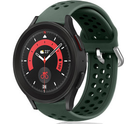 Strap-it® Samsung Galaxy Watch 5 Pro siliconen bandje met gaatjes (legergroen)