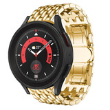 Strap-it® Samsung Galaxy Watch 5 Pro stalen draak bandje (goud)