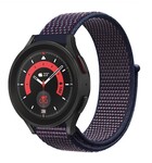 Strap-it® Strap-it Samsung Galaxy Watch 5 Pro nylon band (paars/blauw)