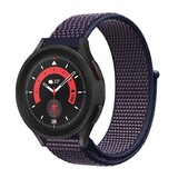 Strap-it® Samsung Galaxy Watch 5 Pro nylon band (paars/blauw)