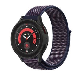 Strap-it® Samsung Galaxy Watch 5 Pro nylon band (paars/blauw)