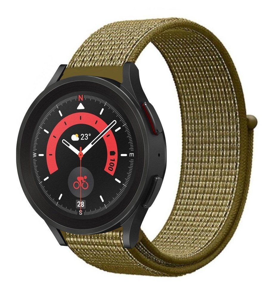 Strap-it® Strap-it Samsung Galaxy Watch 5 Pro nylon band (olijf)