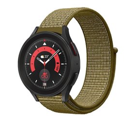 Strap-it® Samsung Galaxy Watch 5 Pro nylon band (olijf) Strap-it® Samsung Galaxy Watch 5 Pro nylon band (olijf)