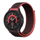 Strap-it® Samsung Galaxy Watch 5 Pro nylon band (zwart/koraal)