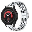 Strap-it® Strap-it Samsung Galaxy Watch 5 Pro roestvrij stalen band (zilver/zwart)