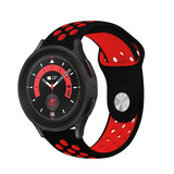 Strap-it® Samsung Galaxy Watch 5 Pro sport band (zwart/rood)