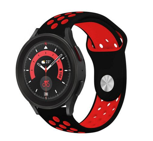 Strap-it® Strap-it Samsung Galaxy Watch 5 Pro sport band (zwart/rood)