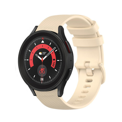 Strap-it® Strap-it Samsung Galaxy Watch 5 Pro luxe siliconen bandje (beige)