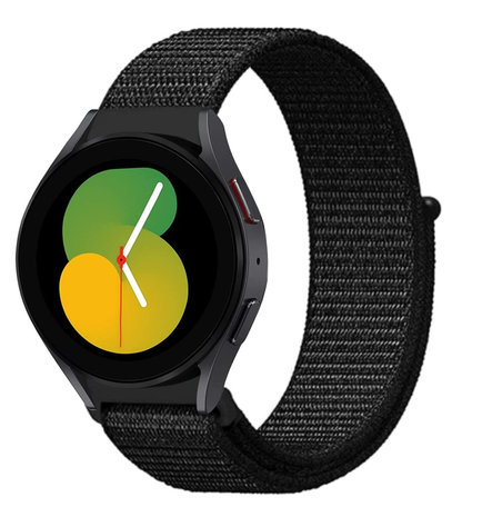 Strap-it® Strap-it Samsung Galaxy Watch 5 - 40mm nylon band (zwart)