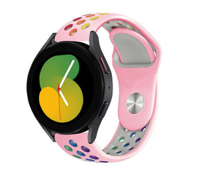 Strap-it® Samsung Galaxy Watch 5 - 40mm sport band (roze/kleurrijk) Strap-it® Samsung Galaxy Watch 5 - 40mm sport band (roze/kleurrijk)
